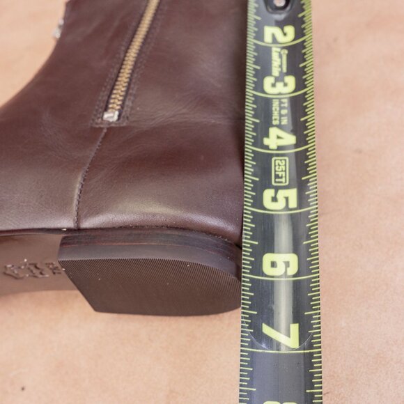 Tory Burch Women Zip Brown Leather Fashion Ankle Boots sz 7.5 - Picture 8 of 9